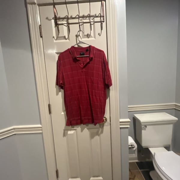 IZOD Golf Cotton Cool-FX Plaid Polo Shirt Red Size M