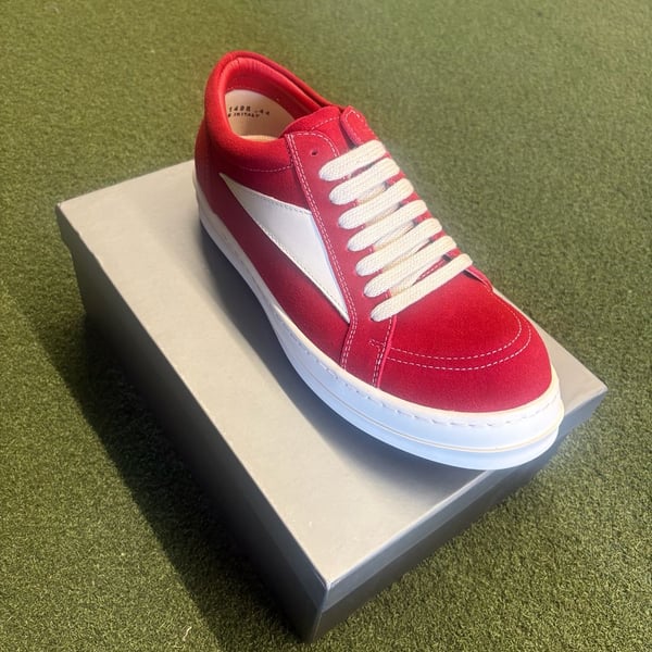 Rick Owens Low Top Sneakers Red Suede Size 44