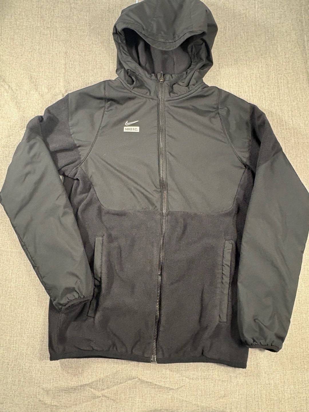 Nike F.C. Full Zip Fleece Hoodie Jacket Black Size Small 2