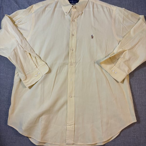 Ralph Lauren Classic Fit Button Down Shirt Yellow 17 1/2 32/33