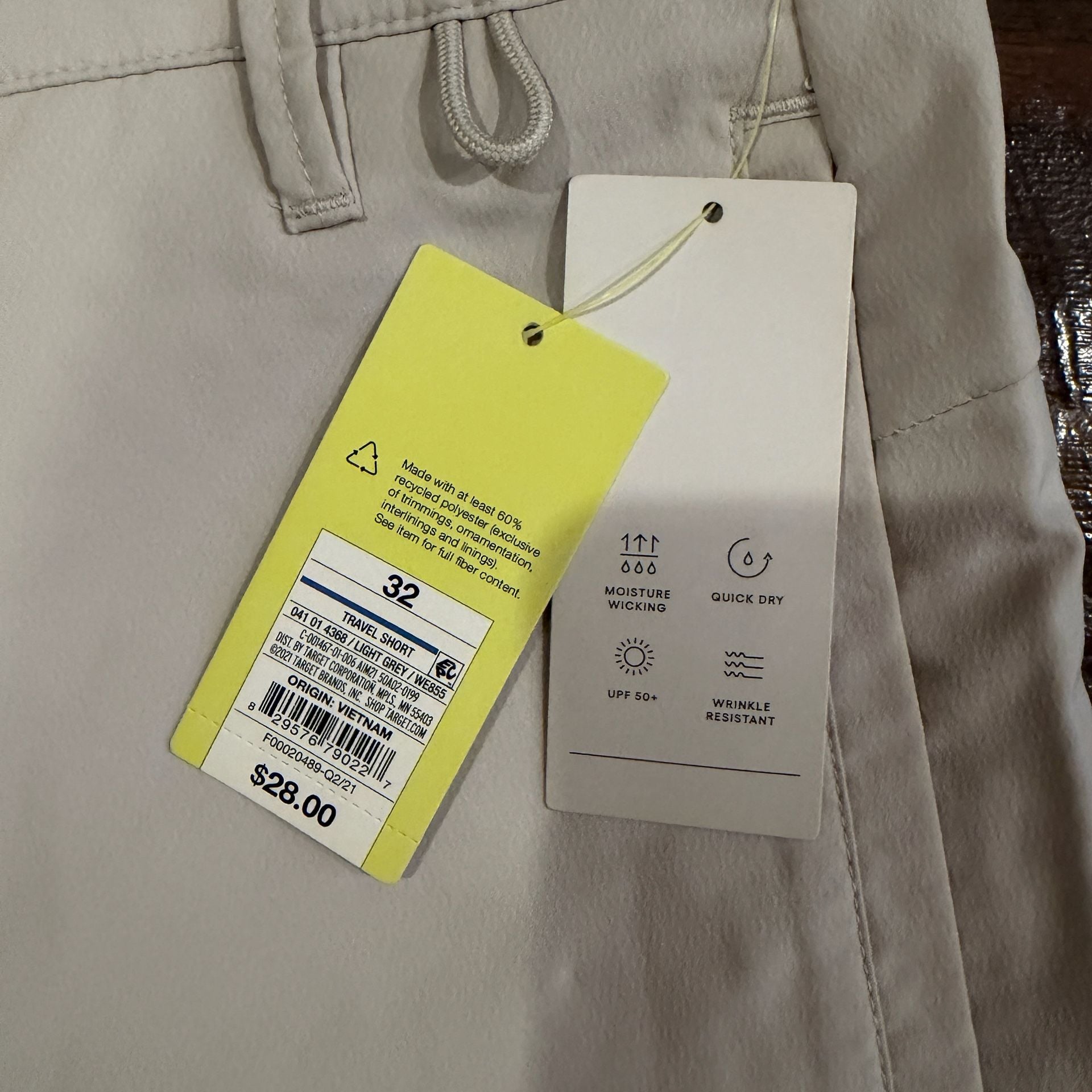 All in Motion Men's Travel Shorts Size 32 Light Grey 3