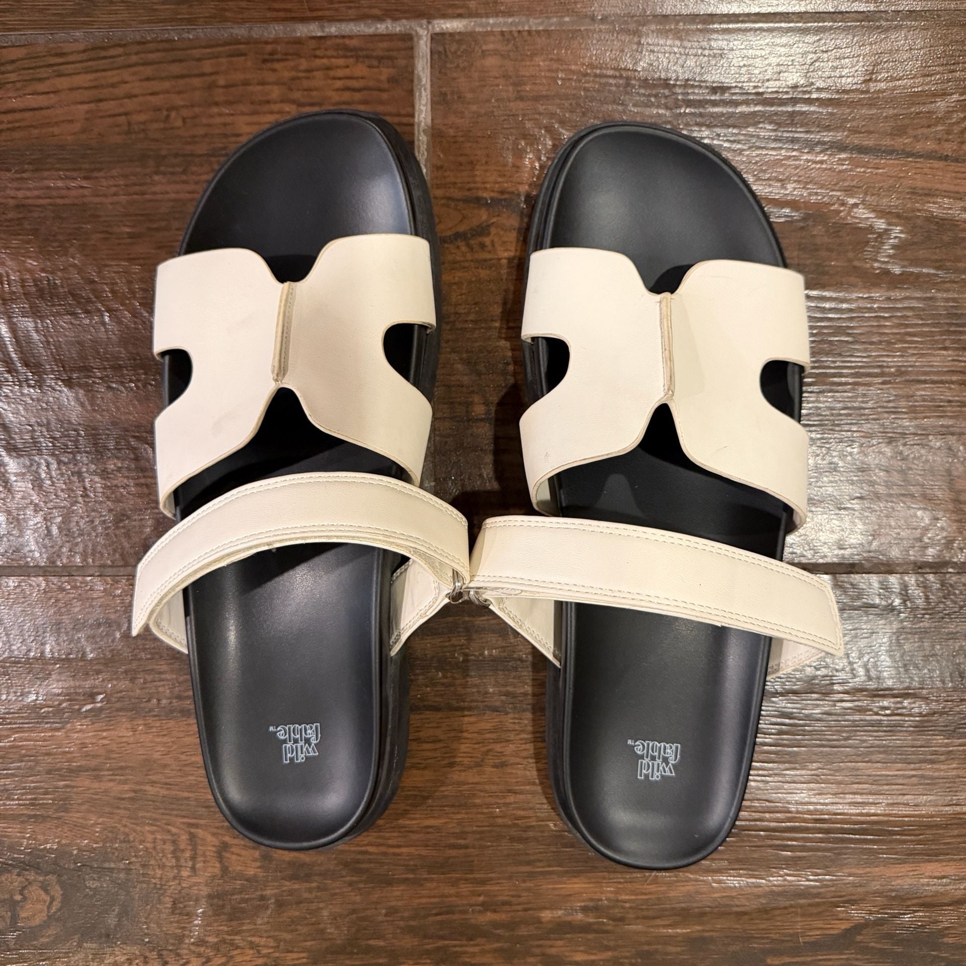 Wild Fable White Cutout Slide Sandals Size 11 3