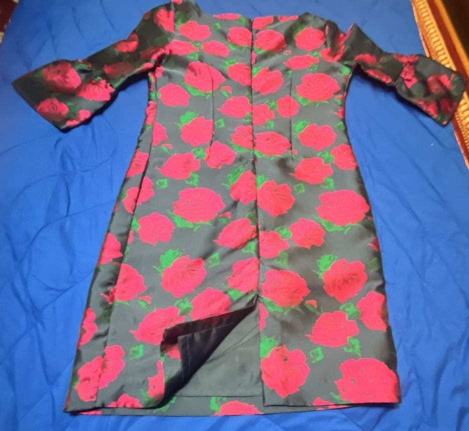 Janie J Rose Print Bell Sleeve Dress Size 4 6