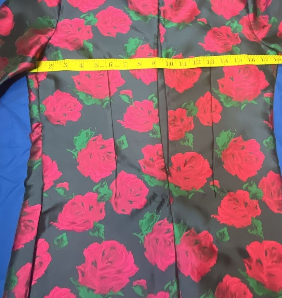 Janie J Rose Print Bell Sleeve Dress Size 4 8