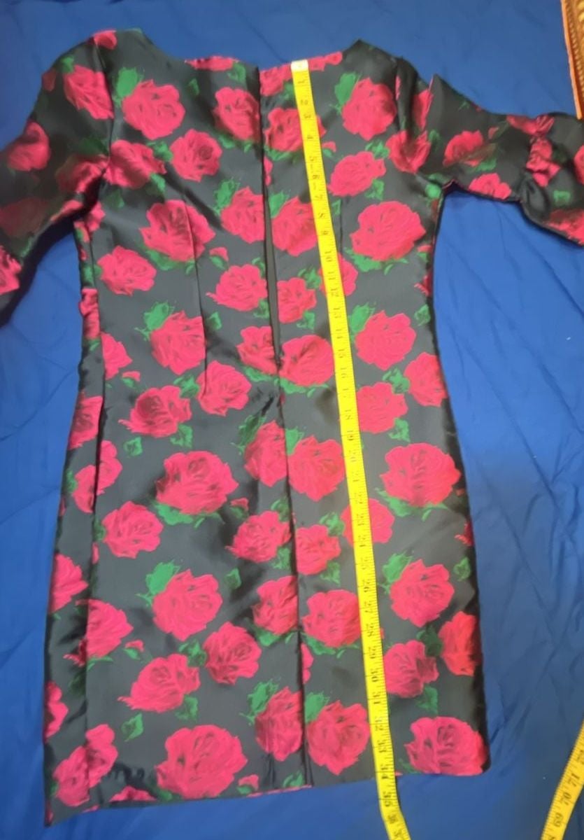 Janie J Rose Print Bell Sleeve Dress Size 4 9