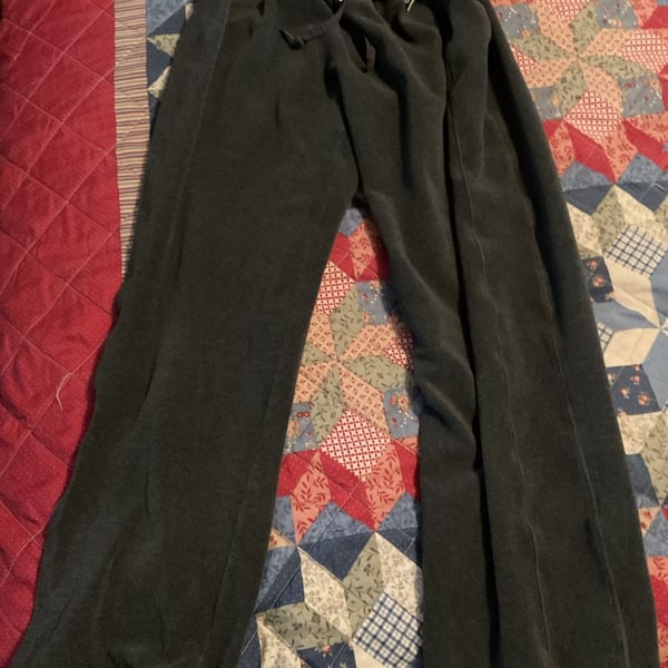 Calvin Klein Fleece Lounge Pants Drawstring Waist Black CM