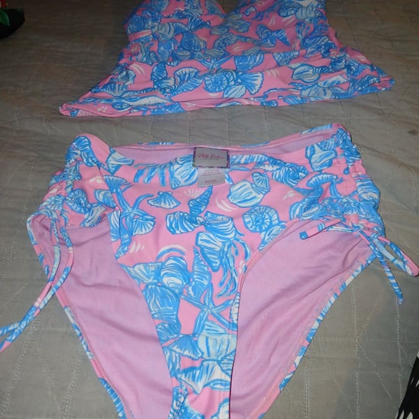 Stella  Parker Size S Shell Print High-Waisted Bikini Set