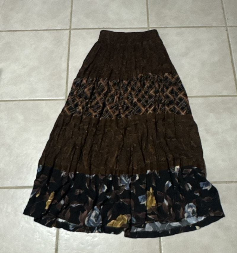 Stonebridge Vintage Floral Tiered Maxi Skirt Size Small 4