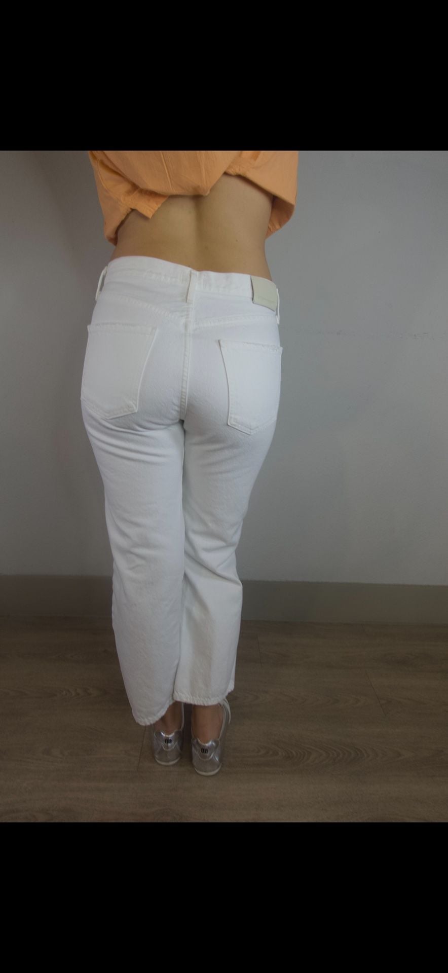 Citizens of Humanity Emery Crop Distressed White Jeans Size 28 4
