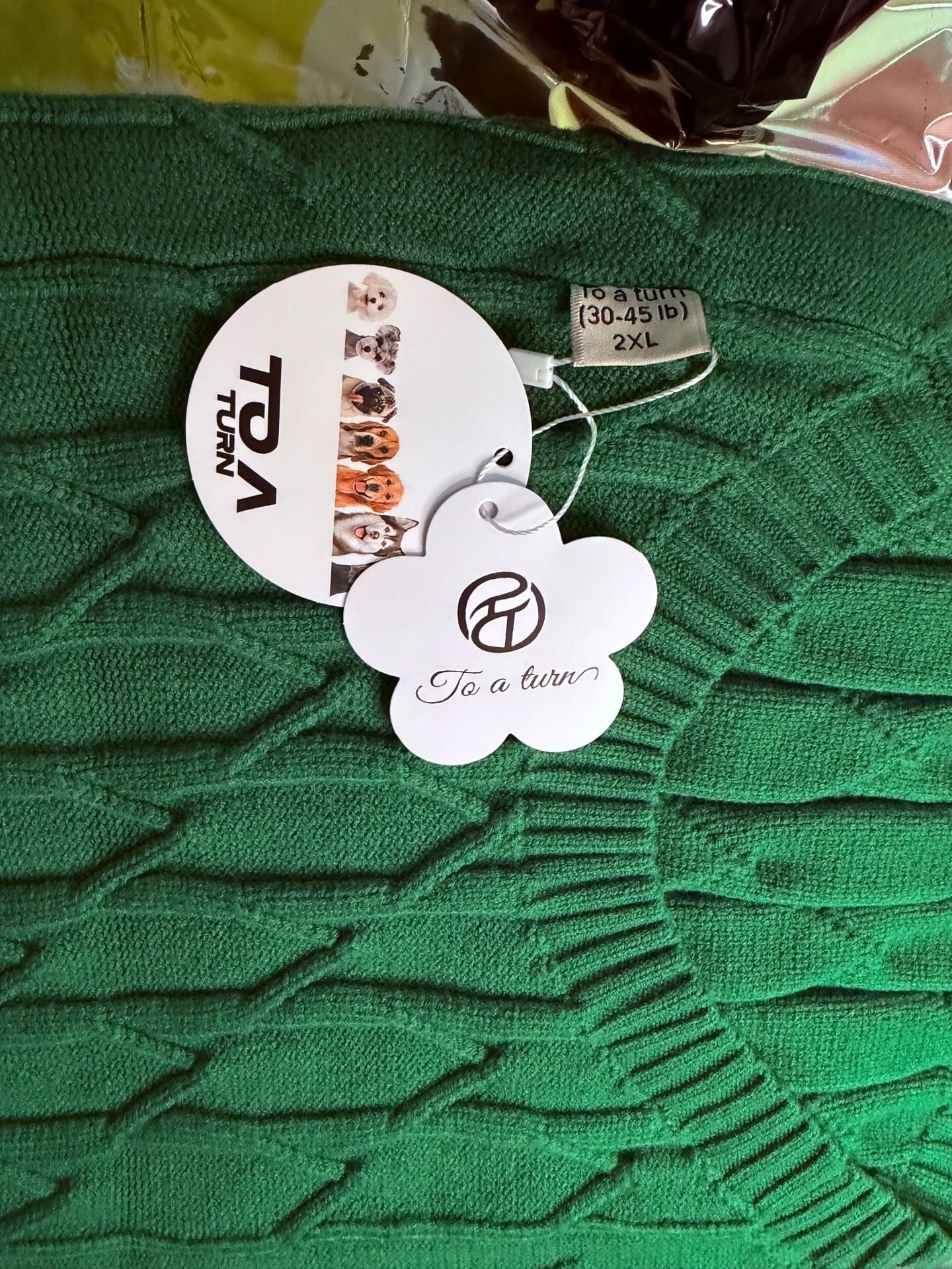 To A Turn Green Cable Knit Pet Sweater 2XL (30-45 lb) 4