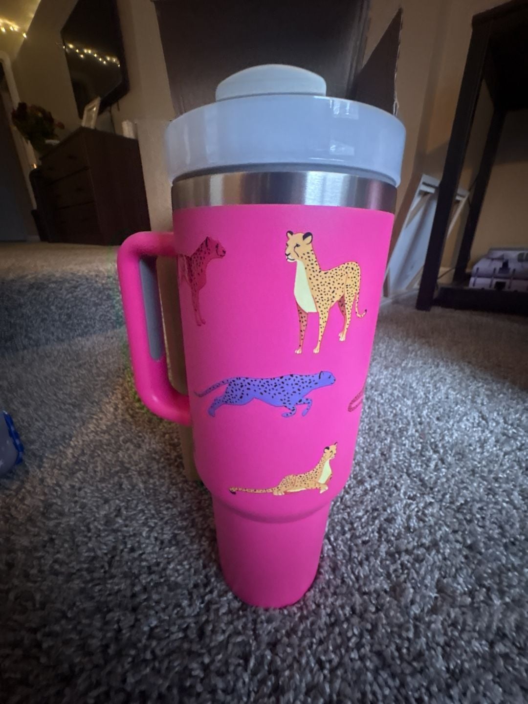 Simple Modern 40oz Trek Tumbler Cheetah Print Pink 1