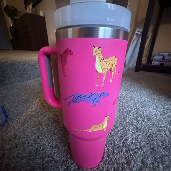 Simple Modern 40oz Trek Tumbler Cheetah Print Pink
