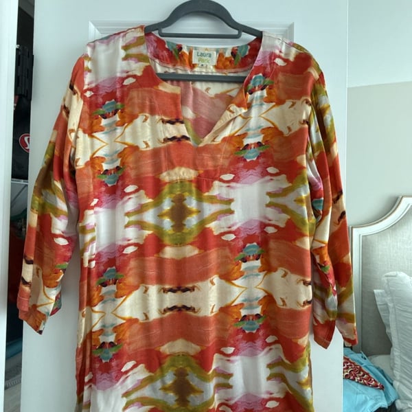 Laura Park Abstract Print Tunic Top Size S