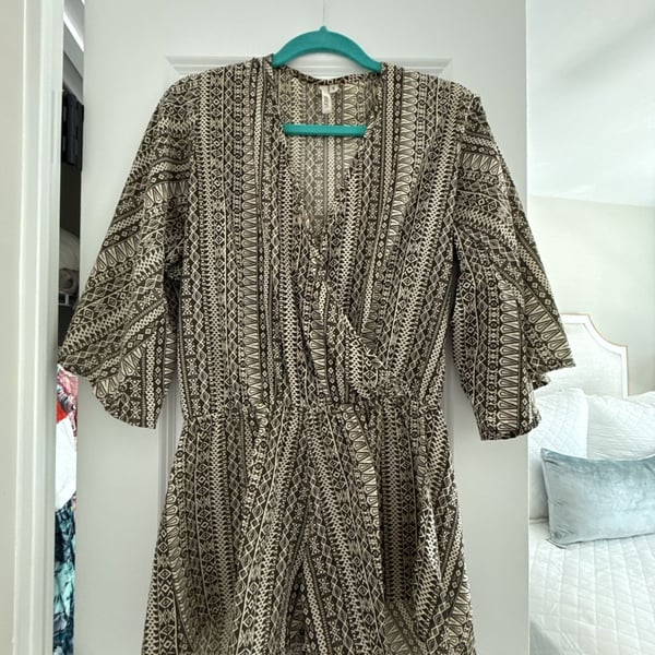 Elan Women's Size S Tribal Print Wrap Romper