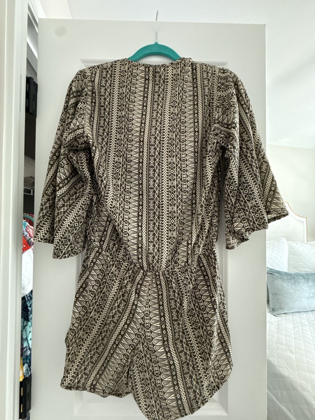 Elan Women's Size S Tribal Print Wrap Romper 3