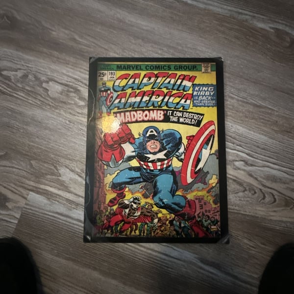 Artissimo Marvel Captain America #193 Comic Cover Wall Art Plaque