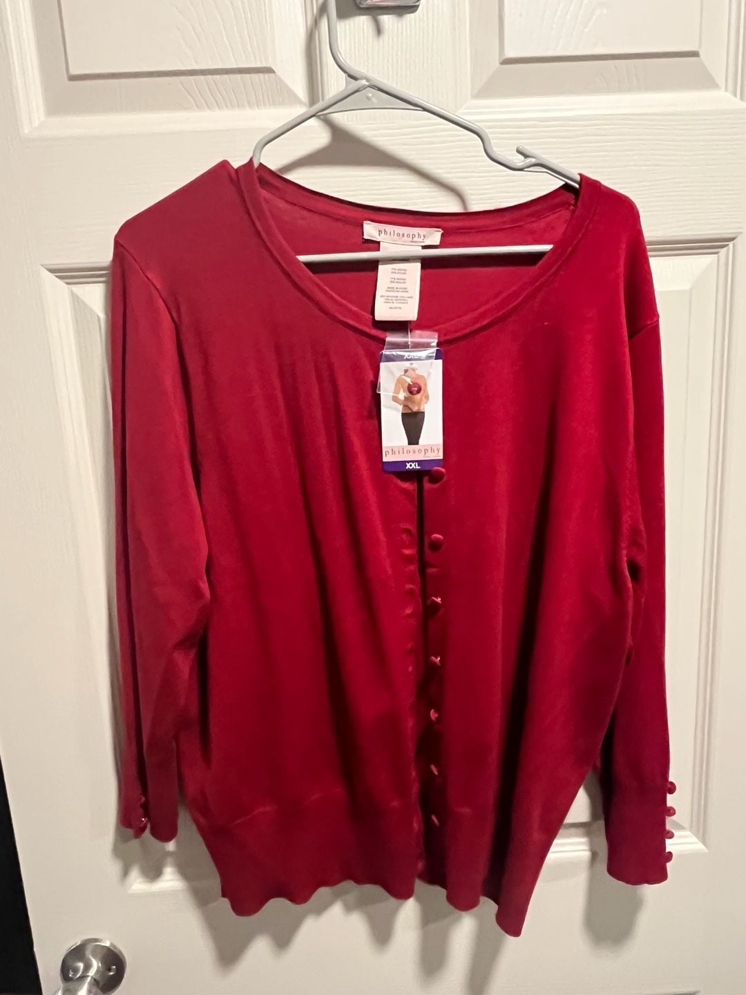 Philosophy Republic Clothing Crimson Button-Front Cardigan Sweater XXL 1