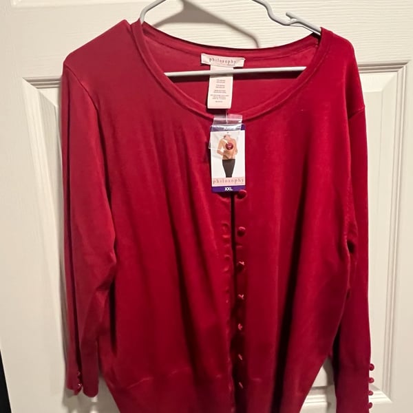 Philosophy Republic Clothing Crimson Button-Front Cardigan Sweater XXL