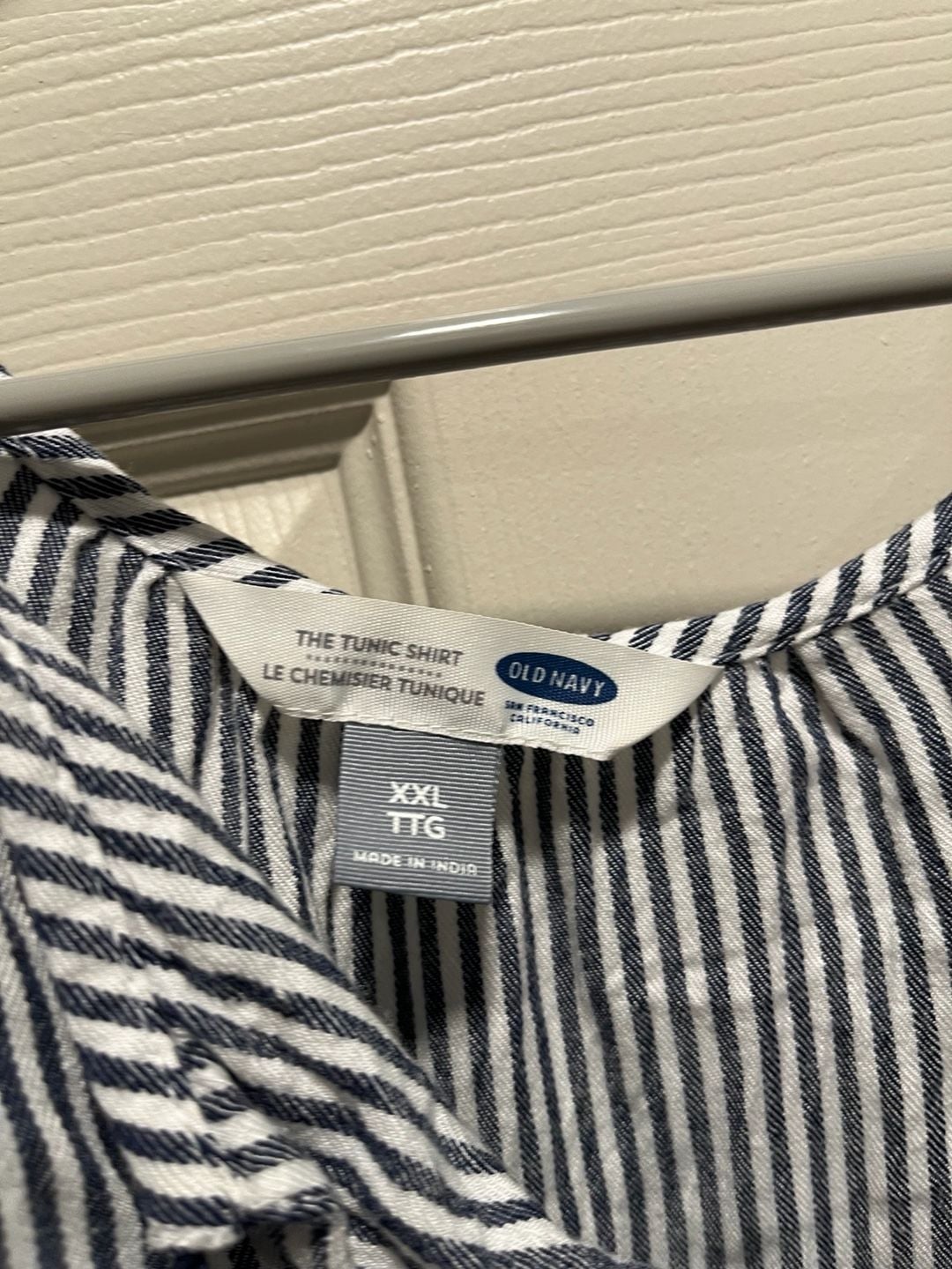 Old Navy The Tunic Shirt Striped Embroidered Top XXL 3