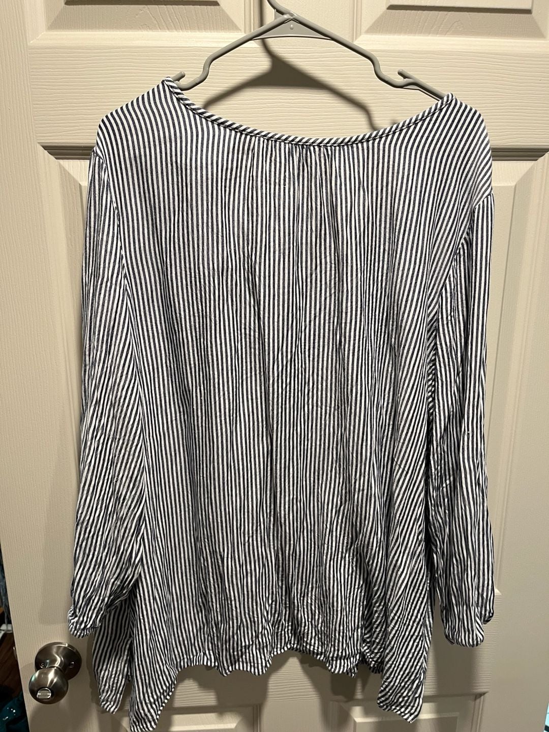 Old Navy The Tunic Shirt Striped Embroidered Top XXL 4