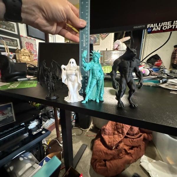 4 Figures Werewolf, sexy ghost, Devil, hot Statue of Liberty, Lycan, busty, shorts, luicfer, satan, iblis, beelzebub 