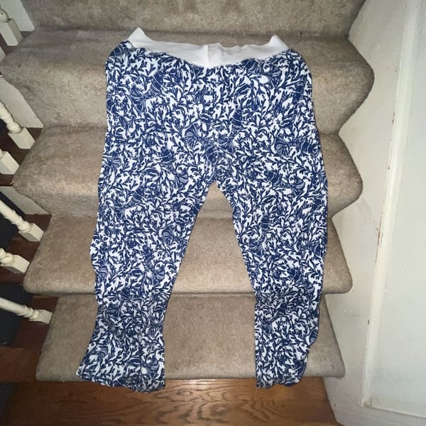 Lilly Pulitzer Blue and White Printed Lounge Pants Size XL