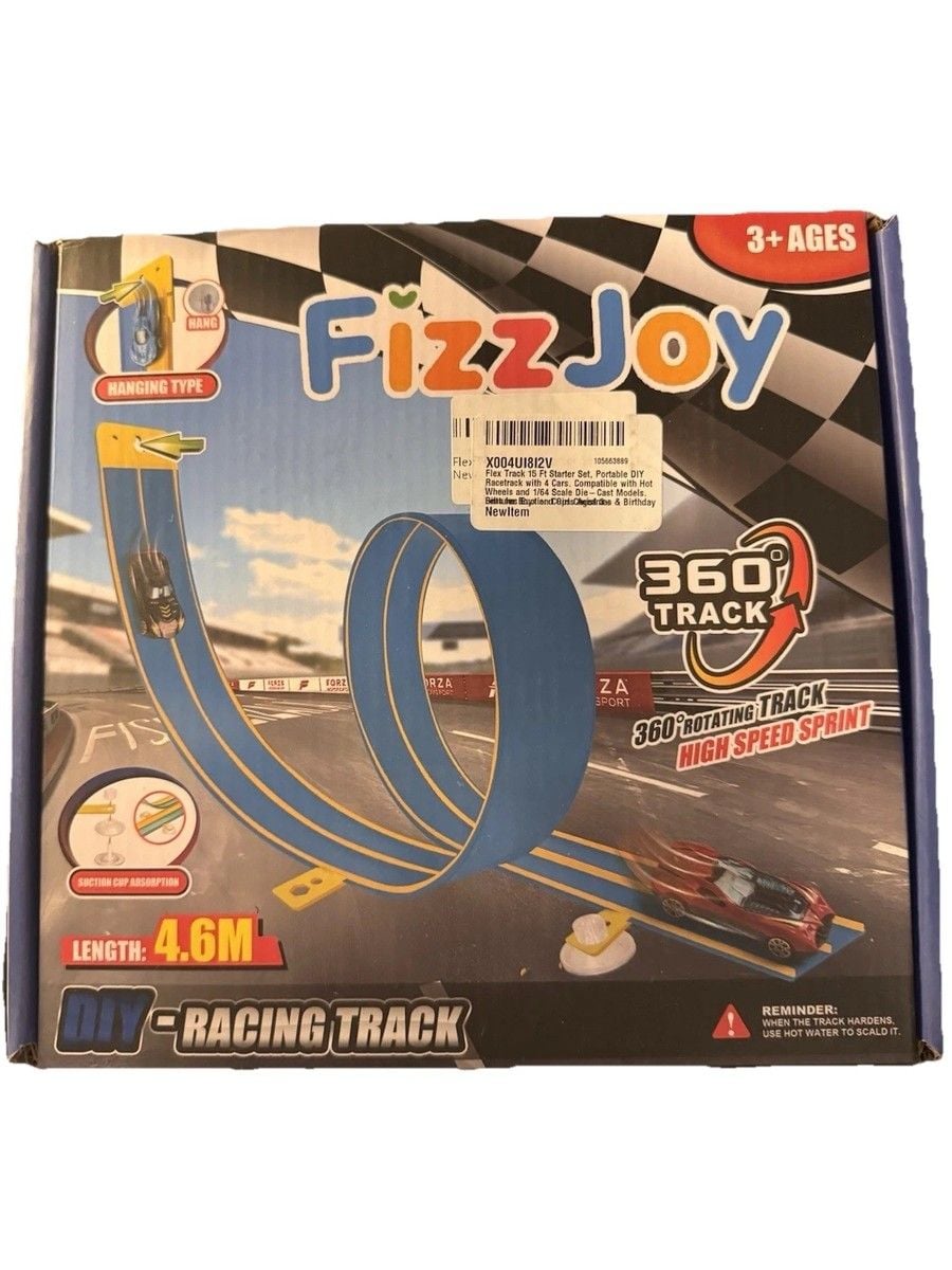 FizzJoy 15 Ft DIY Flexible Racing Track with 360 Degree Loop 1
