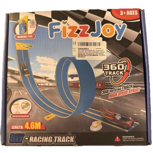 FizzJoy 15 Ft DIY Flexible Racing Track with 360 Degree Loop