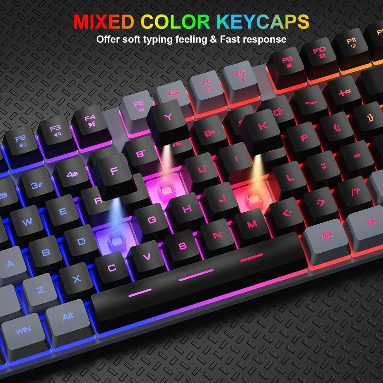 Bluefinger Wired RGB Backlit Gaming Keyboard and Mouse Combo 3