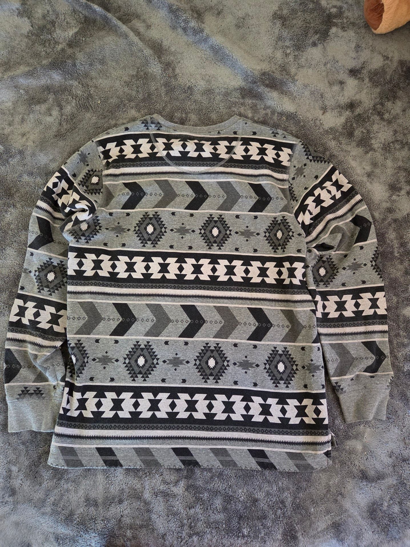 Levi's Men's XL Gray Geometric Pattern Long Sleeve Crewneck Shirt 5