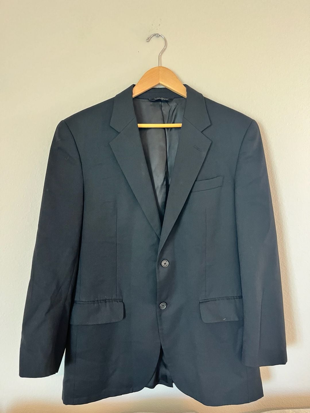Jos. A. Bank, Cashmere Wool Blend, Men's 40R Suit Jacket/34R Pants, Black 2