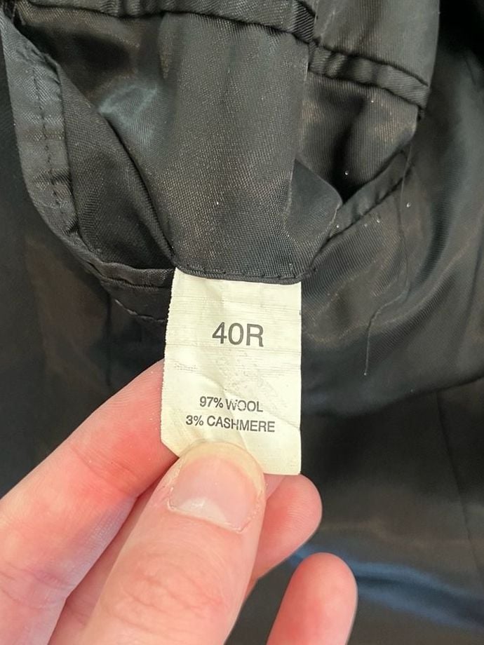 Jos. A. Bank, Cashmere Wool Blend, Men's 40R Suit Jacket/34R Pants, Black 8