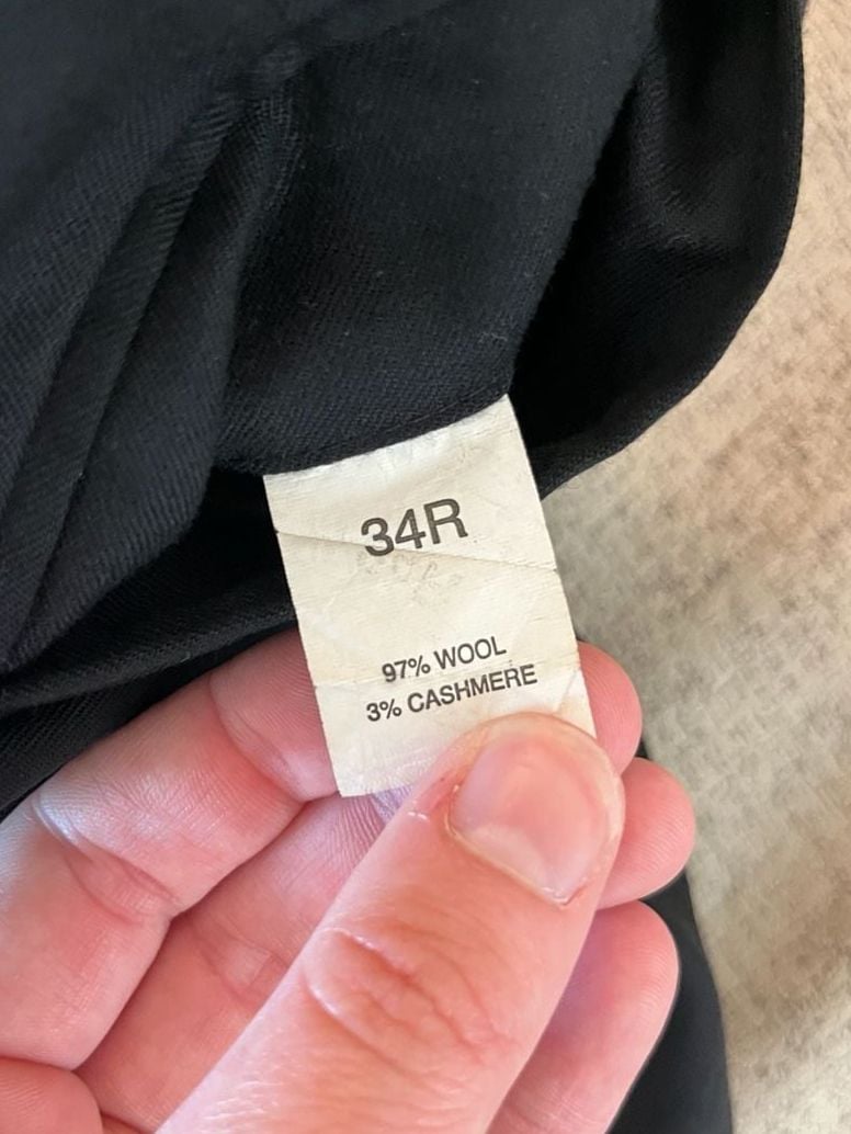 Jos. A. Bank, Cashmere Wool Blend, Men's 40R Suit Jacket/34R Pants, Black 9