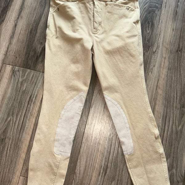 Ariat Youth Size 12 Tan Knee Patch Riding Breeches