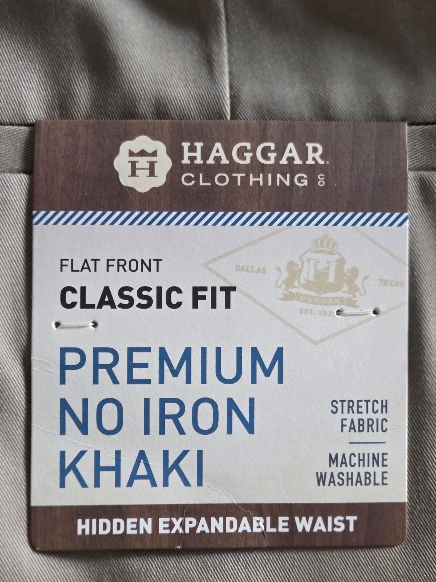 Haggar Premium No Iron Khaki Pants 32x30 Classic Fit Flat Front 3