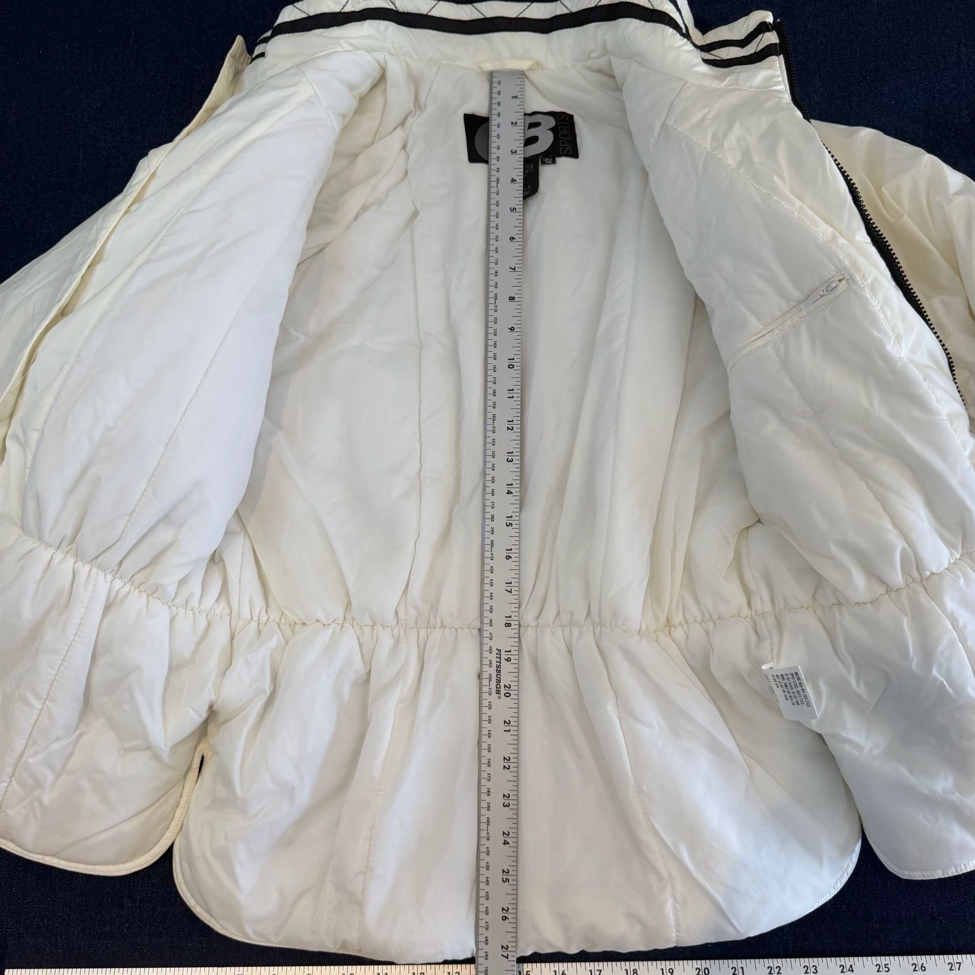 Vintage CB Sports Estelle Puffer Ski Jacket White Size 12 11