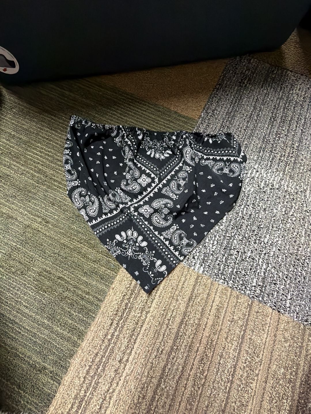 SHEIN Black Paisley Bandana Print Tube Top Size L 1