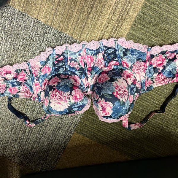 Victoria's Secret Floral Lace Corset Bustier Bra 38DD