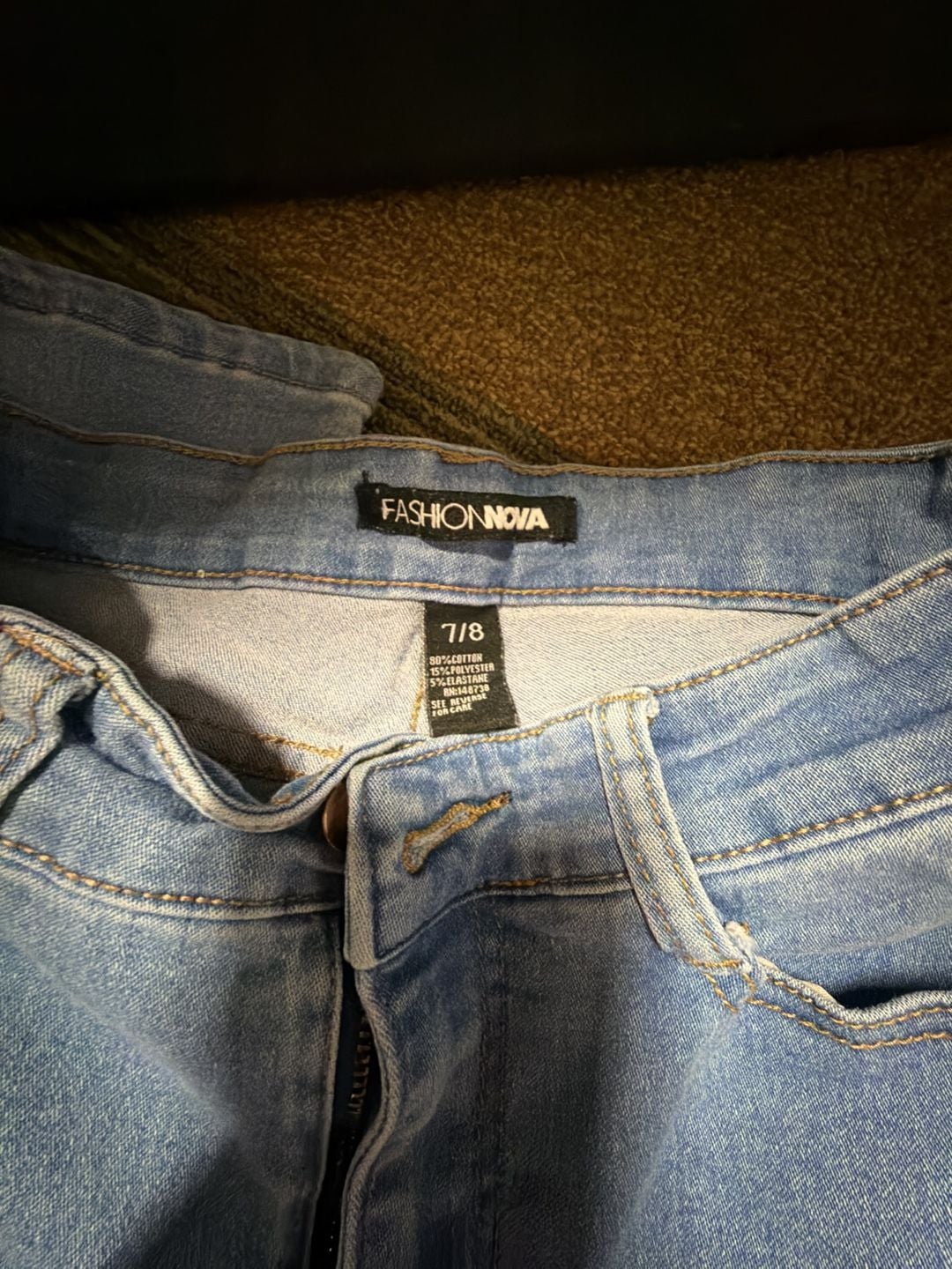 Fashion Nova Distressed Cutout Skinny Jeans Size 7/8 2