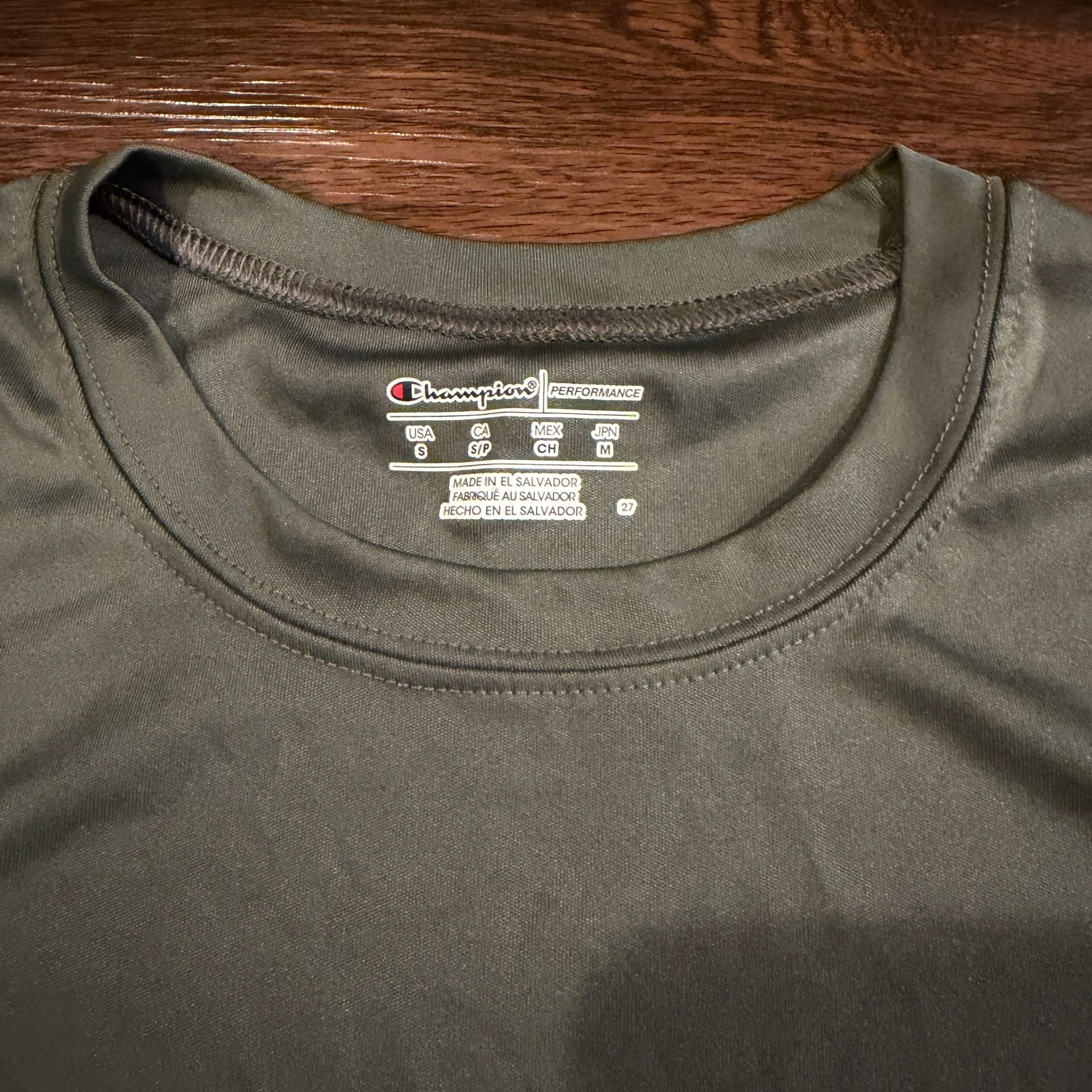 Champion Performance Athletic T-Shirt Olive Green Size Small 3