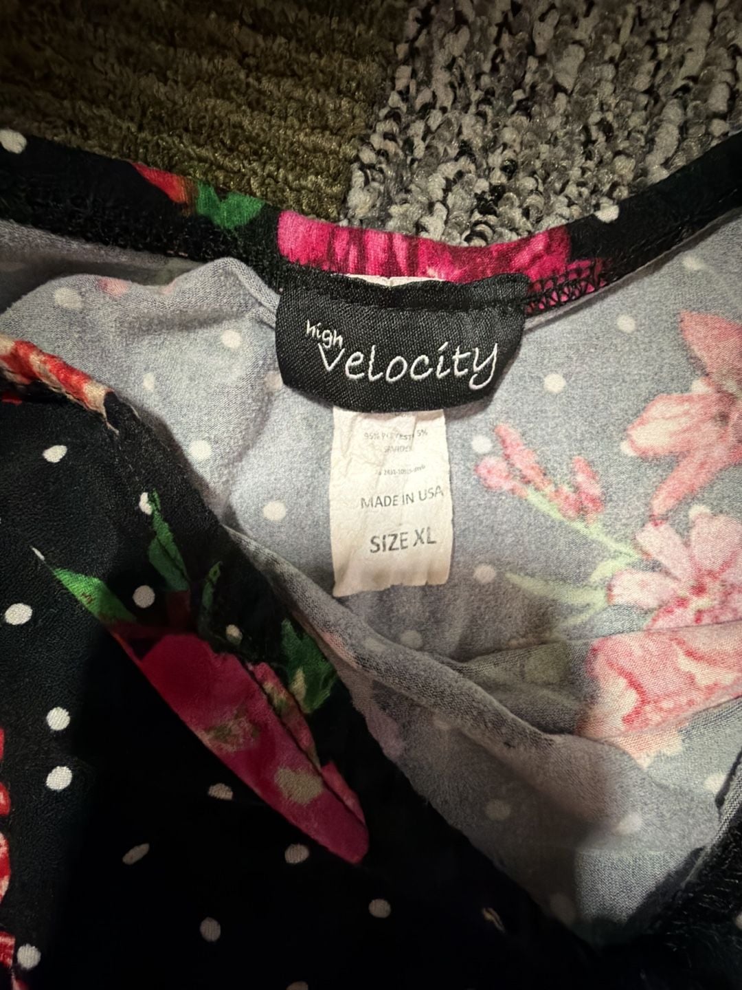 High Velocity Floral Polka Dot Tube Top Size XL 2