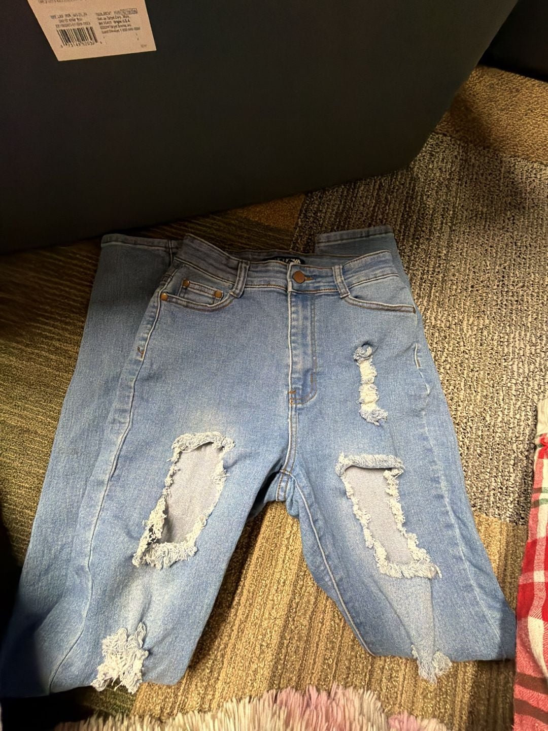 Fashion Nova Distressed High Rise Skinny Jeans Size 7/8 1
