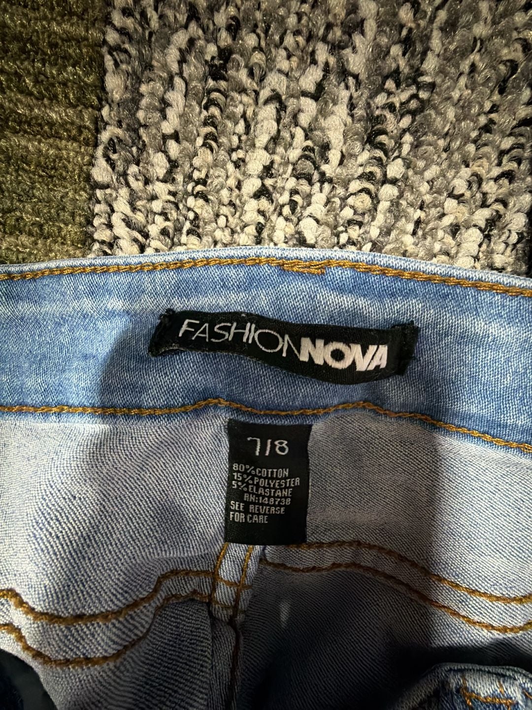 Fashion Nova Distressed High Rise Skinny Jeans Size 7/8 2