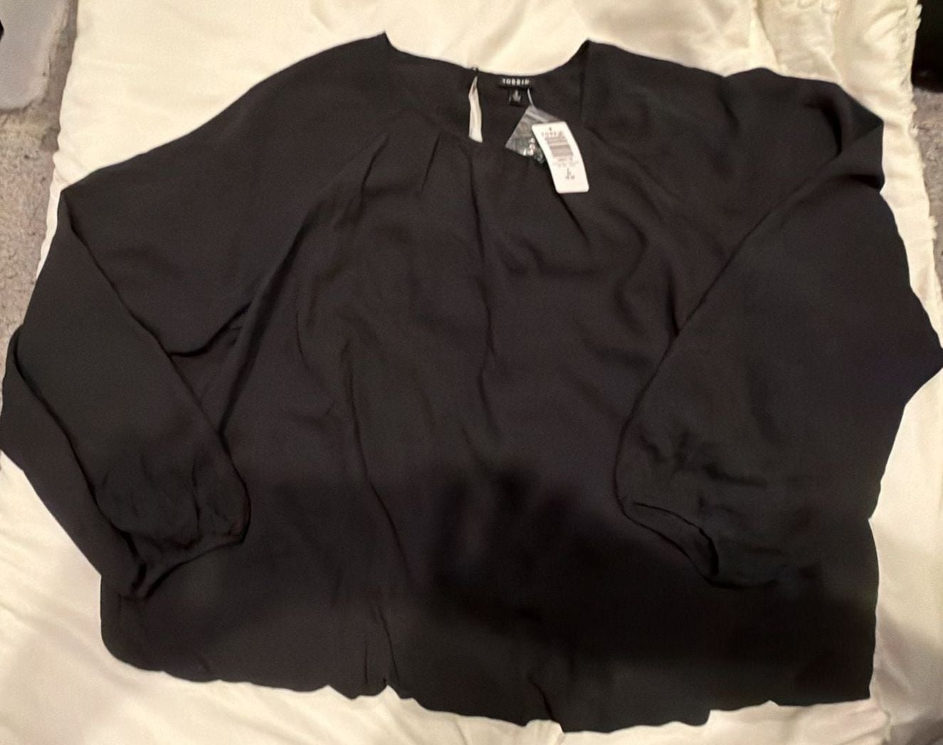 Torrid Black Bubble Hem Blouse Size 2 1