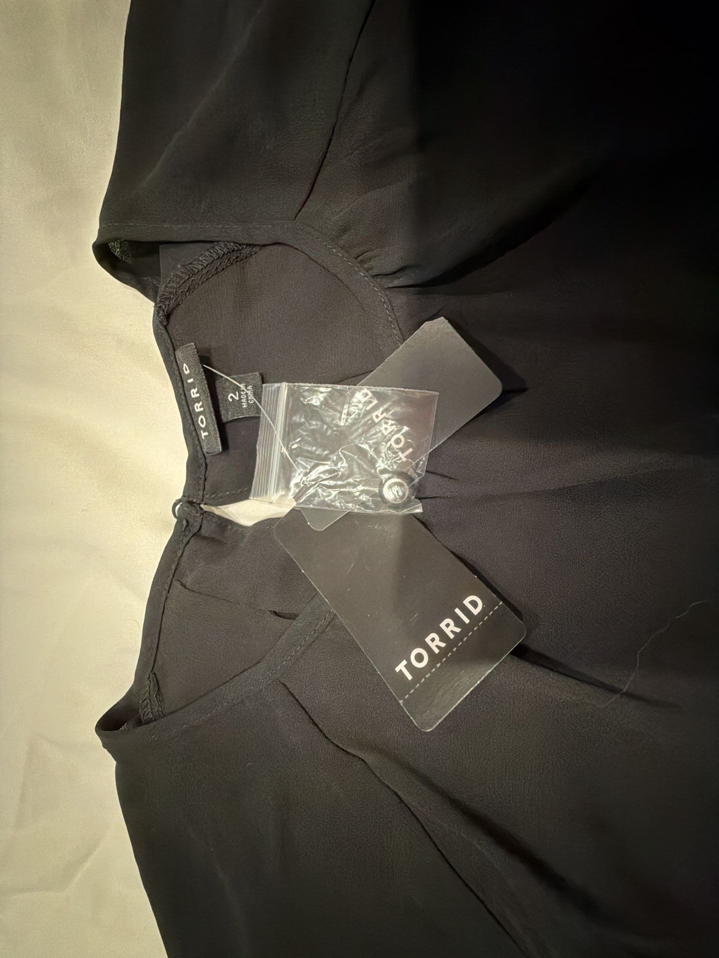 Torrid Black Bubble Hem Blouse Size 2 3