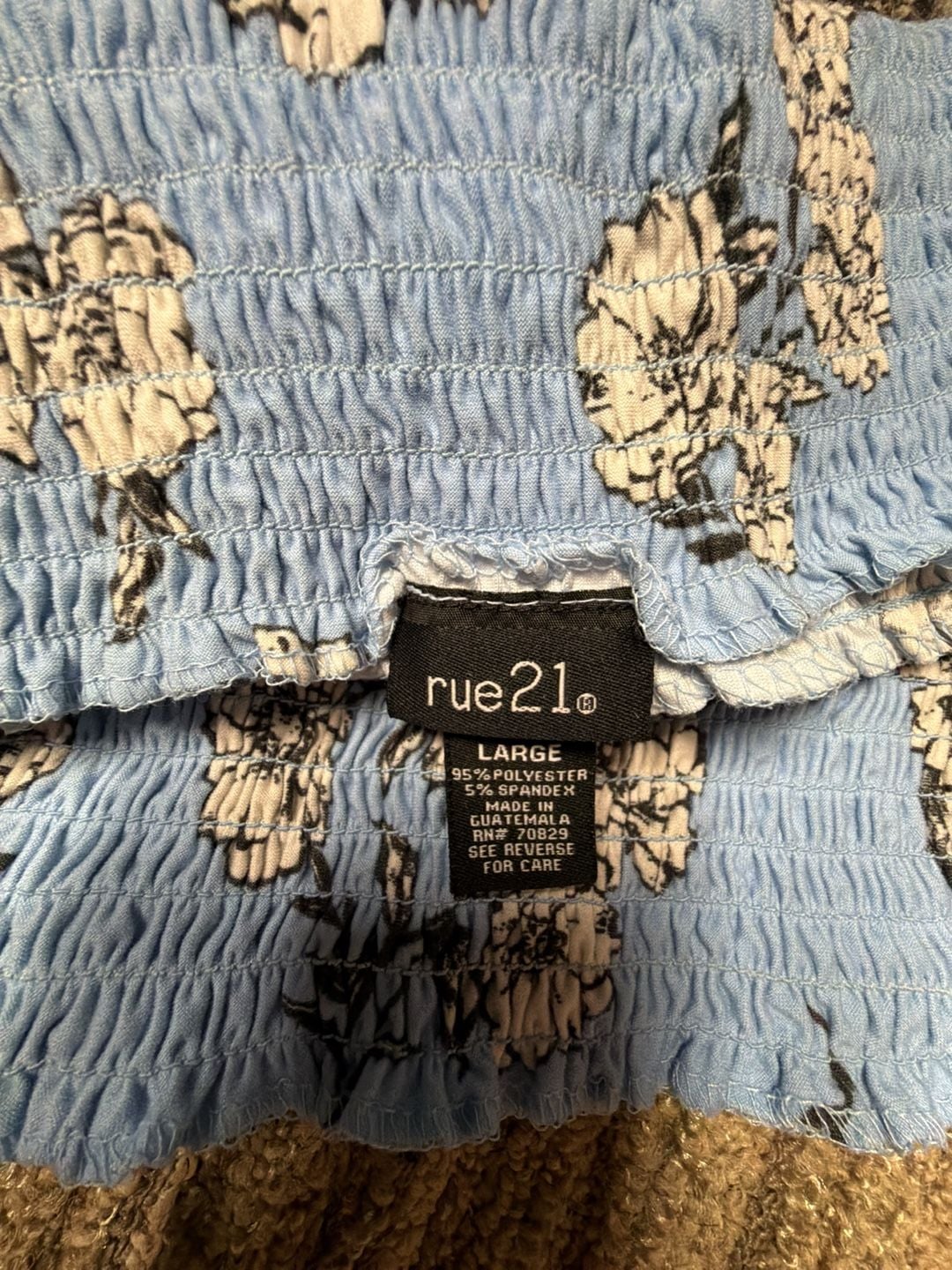 rue21 Floral Smocked Tube Top Size Large 2