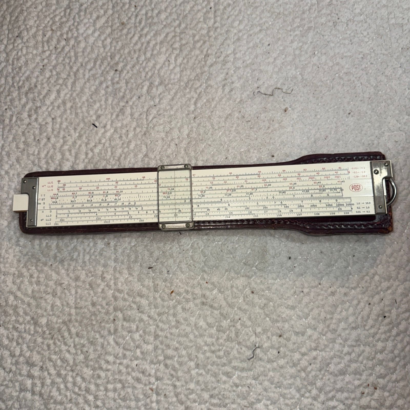 Vintage Slide Rule by Post Versalog with Leather Case 2