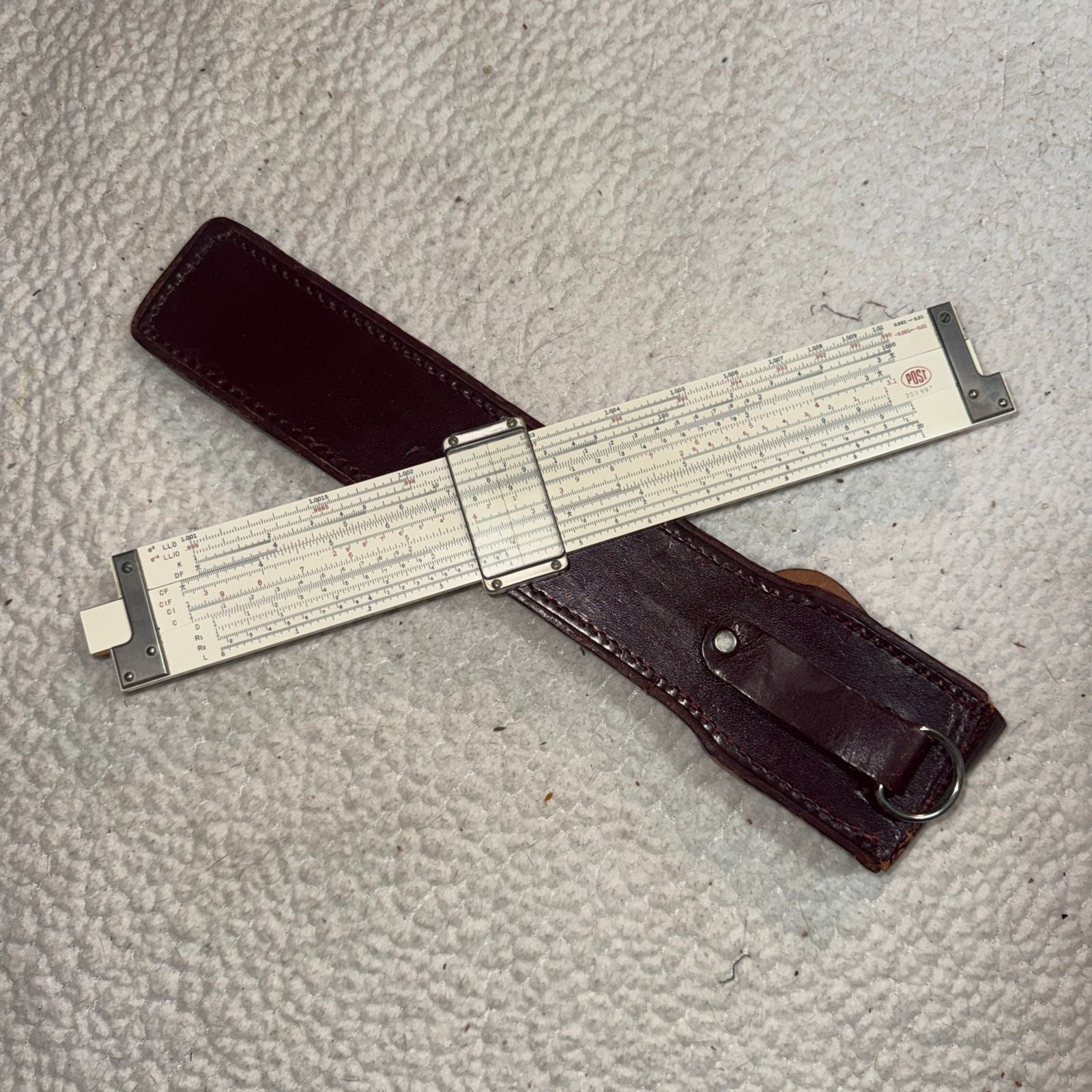 Vintage Slide Rule by Post Versalog with Leather Case 1