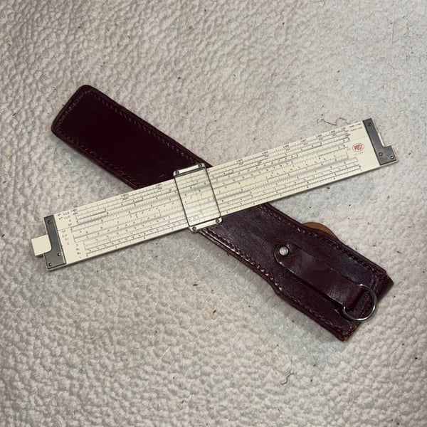 Vintage Slide Rule by Post Versalog with Leather Case