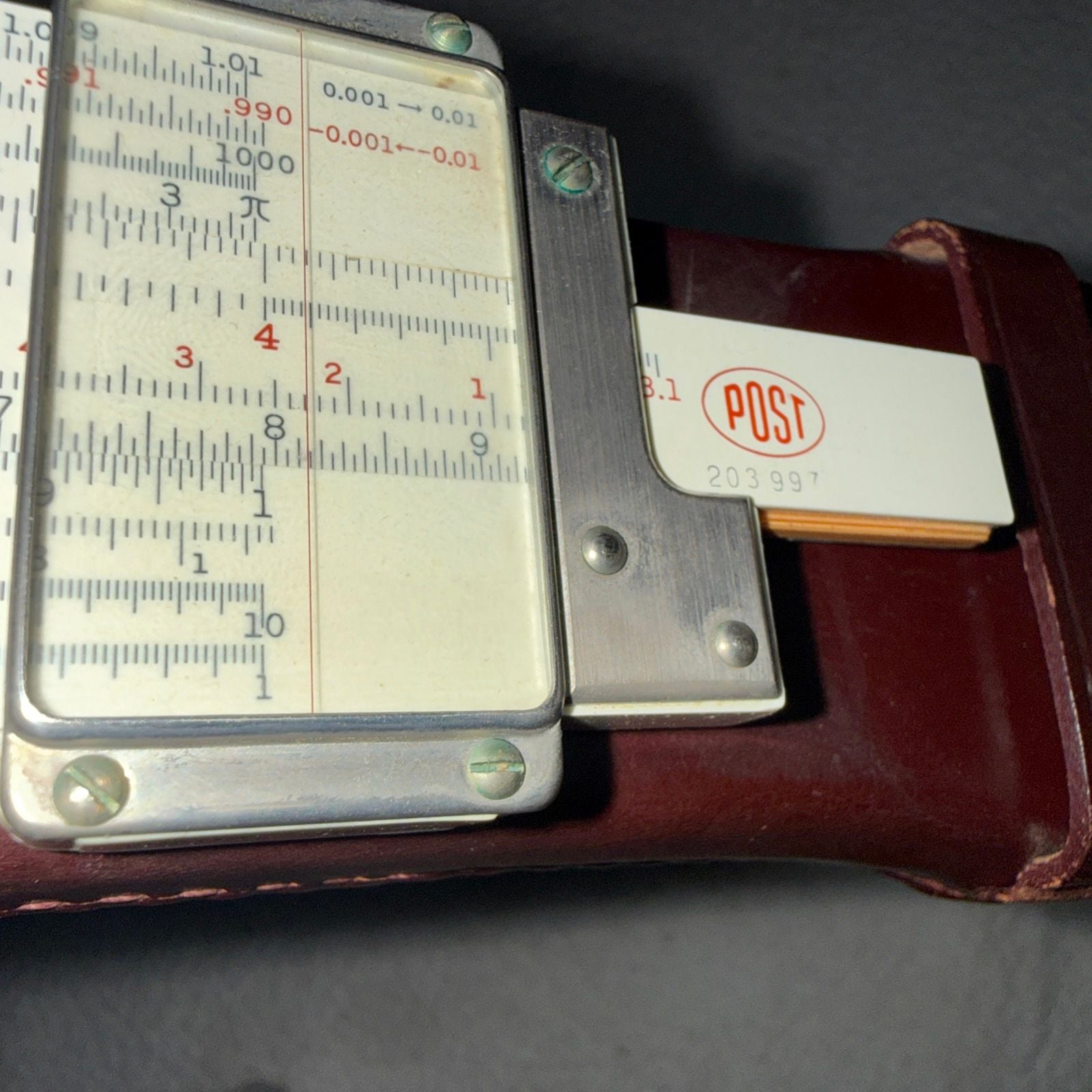 Vintage Slide Rule by Post Versalog with Leather Case 4